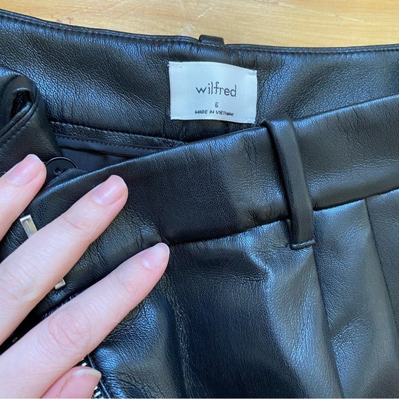 Aritzia Effortless Pants - Black Vegan Leather - Size 6 NWT - Picture 7 of 8